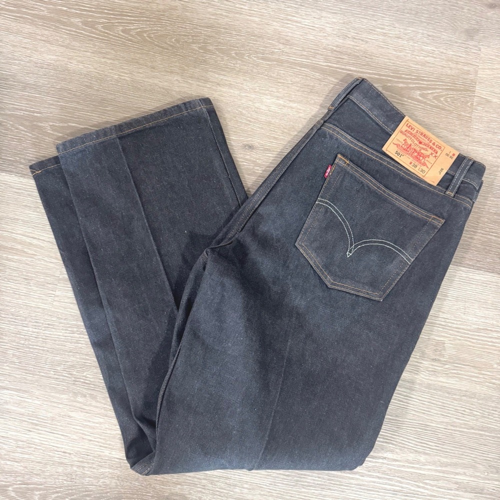 Levi's 501 Jeans Mens 38x30 Indigo Blue Straight Leg Button Fly Made in USA
